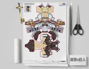 MU Attack on Titan Paper Toy Flat Template Mock Up