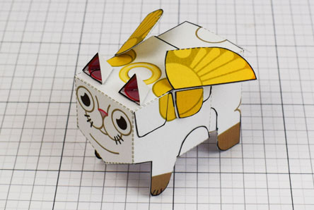 THU- Flying Cat Paper Toy Image - Thumbnail