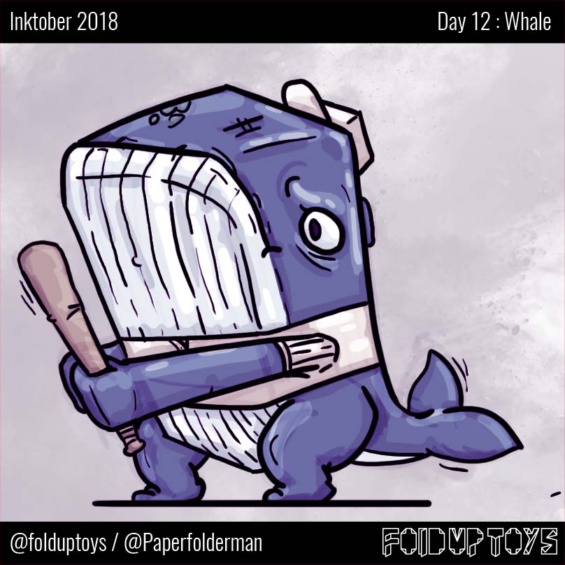 Alex Gwynne - Fold Up Toys - Day 12 Inktober Whale