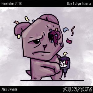 Alex Gwynne - Fold Up Toys - Goretober Day 1 Eye Trauma