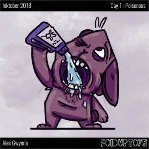 Alex Gwynne - Fold Up Toys - Inktober Day 1 Poisonous