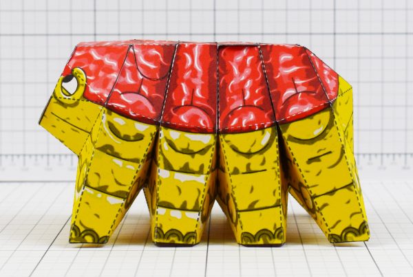 PTI - Squishy Brain Beast Monster Alien Paper Toy Image - Side