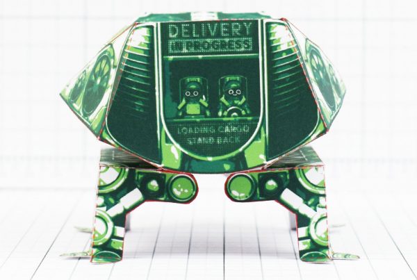 PTI- Fold Up Toy Delivery Dudes Robot Paper Toy - Front