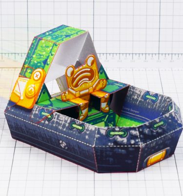 PT-Square- Swamp sweeper hovercraft frog paper toy 1