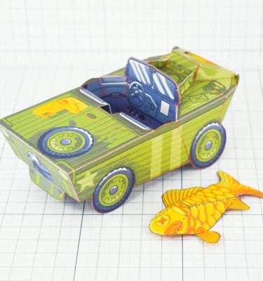 PTI - Aqua Marine Seep Jeep Fold Up Toy Image - Interior