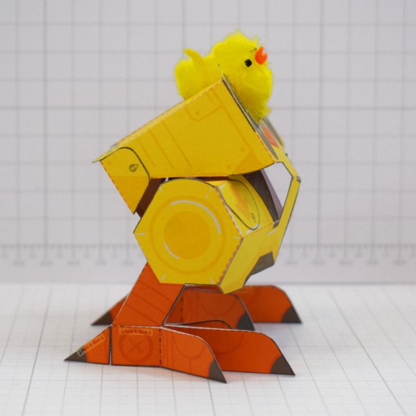 PTI - Mother Clucker Easter Paper Toy Chicken Mech Robot - Side