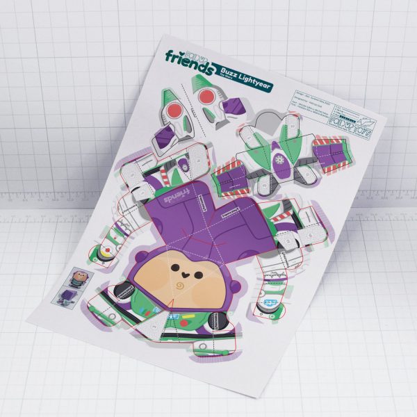 Fold Up Friends - Buzz Lightyear Toy Story Paper Toy Craft - Mock Up