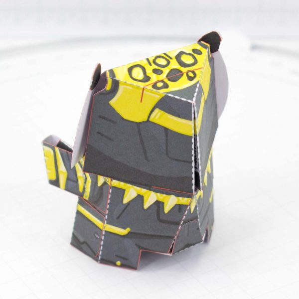PTI - Back Angle - Marvel Avengers Black Panther Killmonger A Paper Toy Craft Fold Up Friends