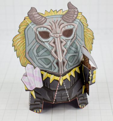 PTI - Mask A - Marvel Avengers Black Panther Killmonger A Paper Toy Craft Fold Up Friends