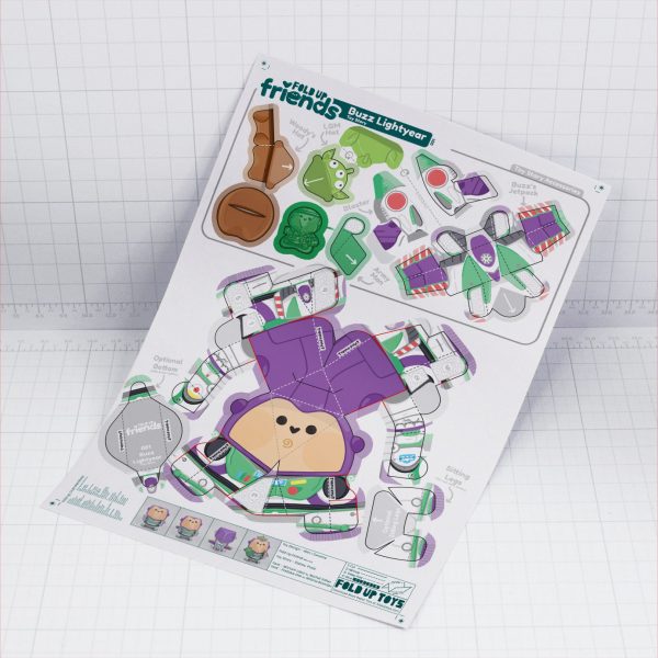 PTI - Mock Up - Toy Story Buzz Lightyear Paper Toy Craft Fold Up Friend